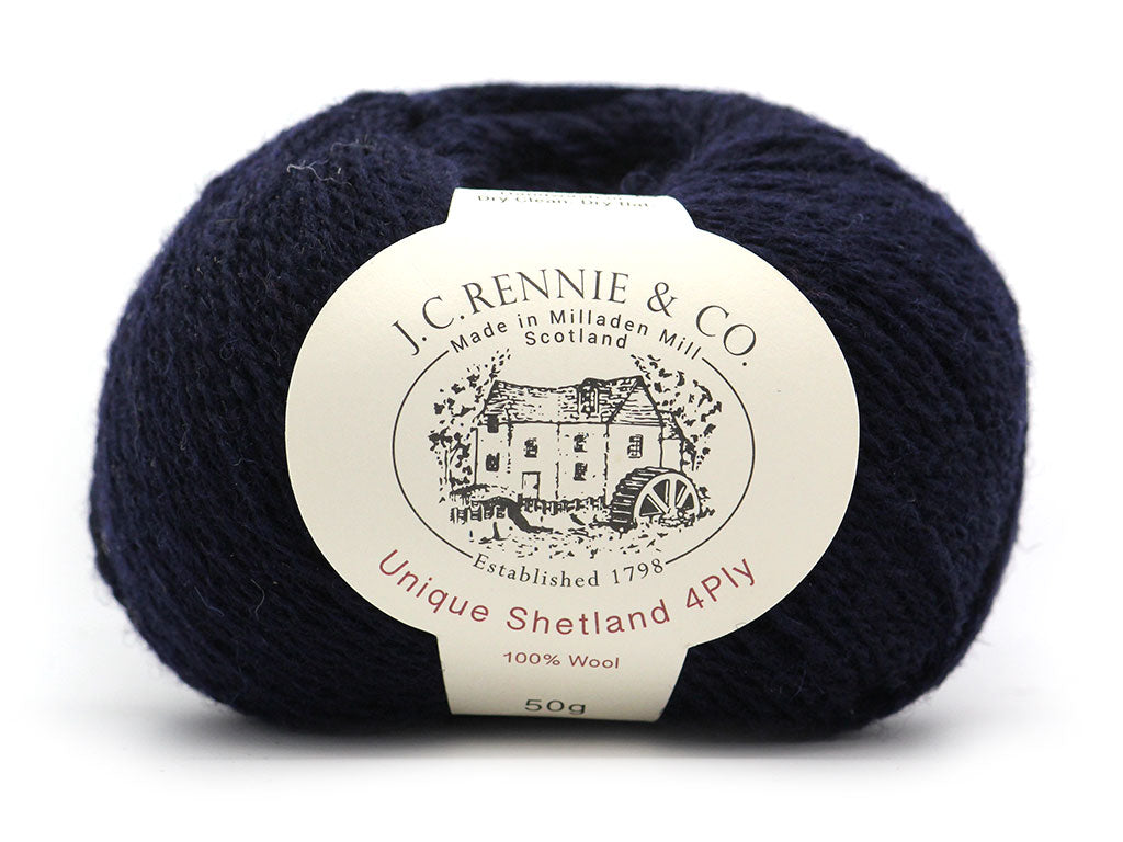 Unique Shetland 4ply -  New Navy 183