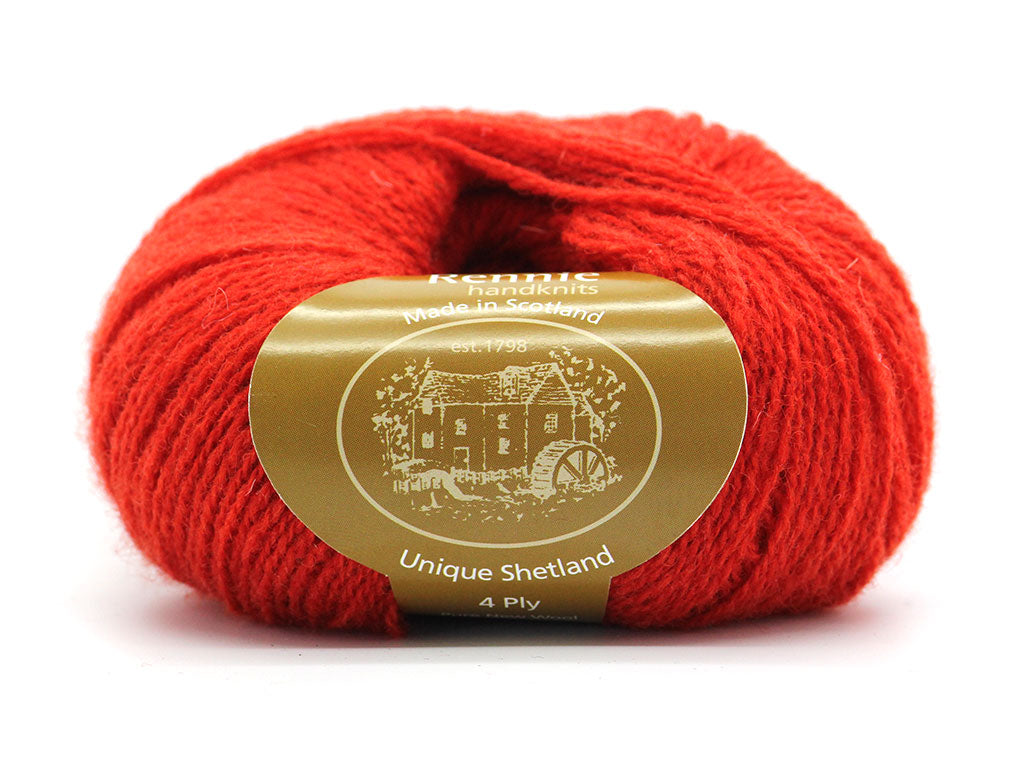 Unique Shetland 4ply -  Scarlet 1754